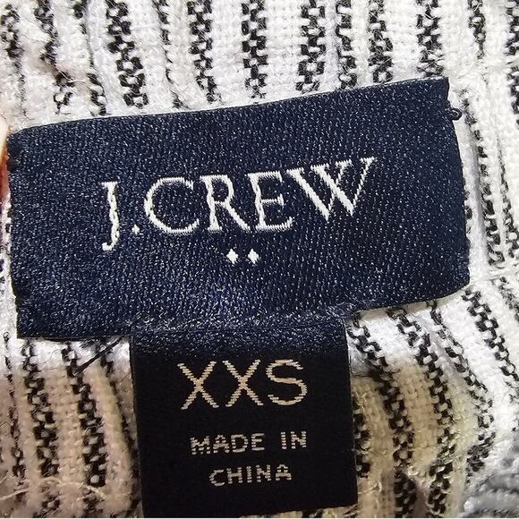 J.Crew Linen Blend Drawstring Short Black And White Stripe Size XXS - Picture 7 of 9